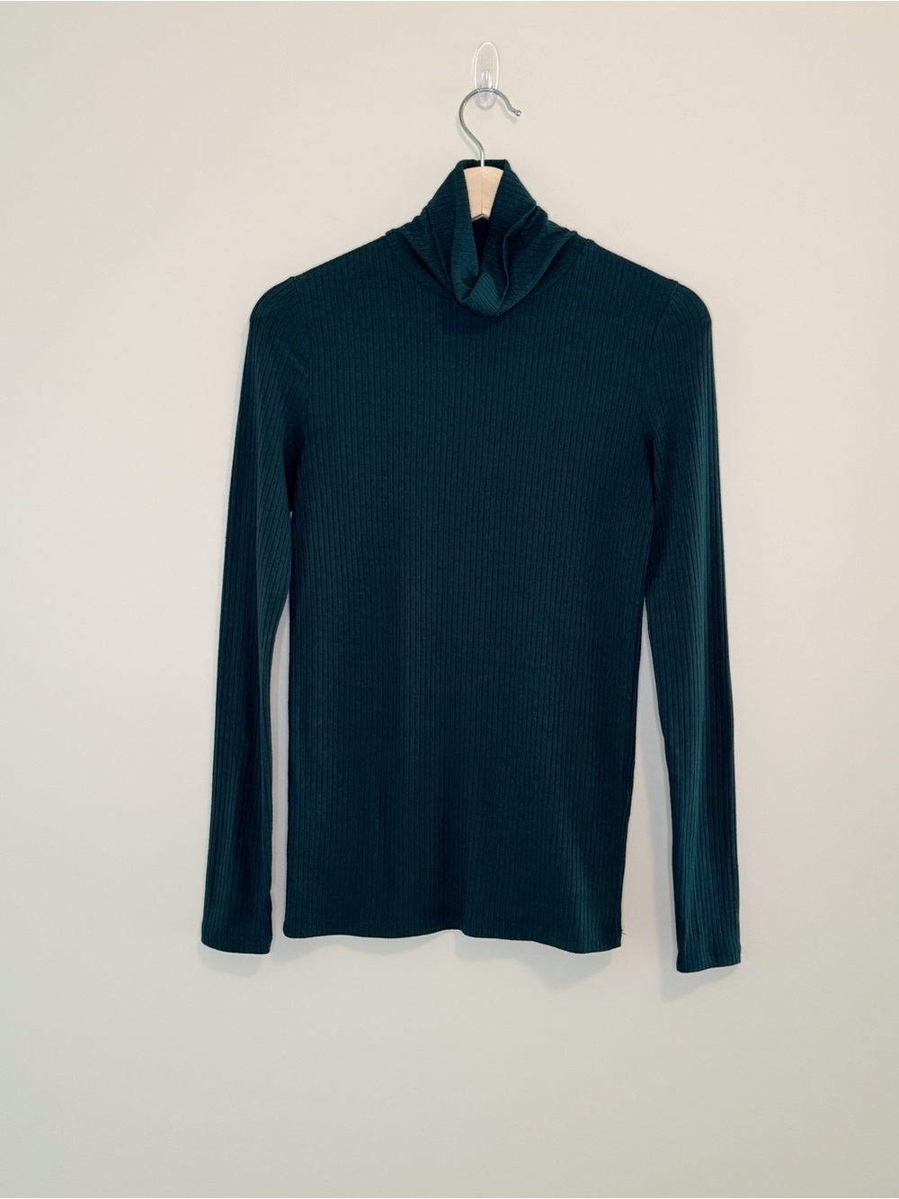 Madewell Ribbed Turtleneck Top Smoky Spruce Size XS